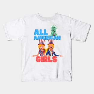 all american girls messy bun u Kids T-Shirt